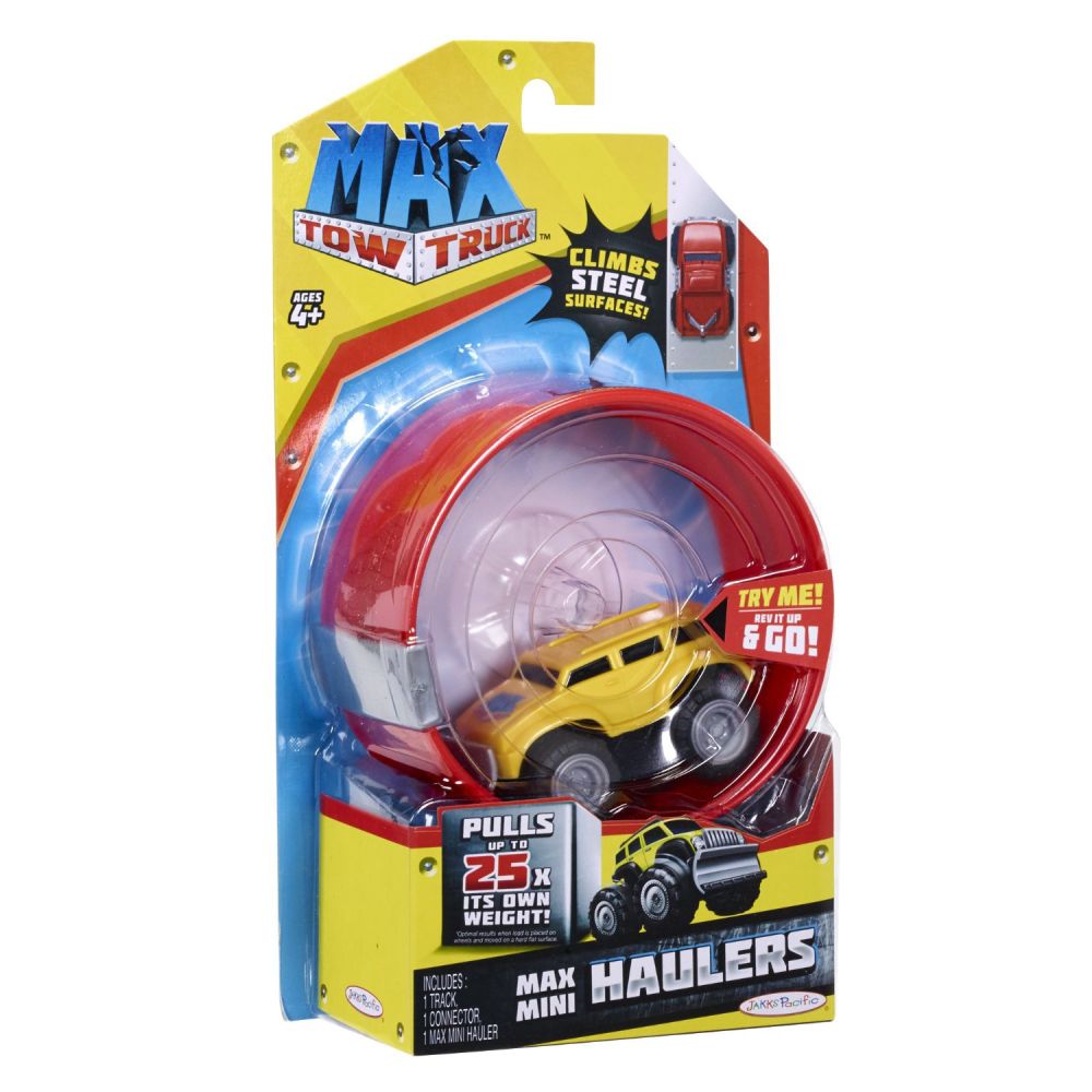Masinuta transportoare Max Tow Truck Mini Haulers Push Body Style Yellow