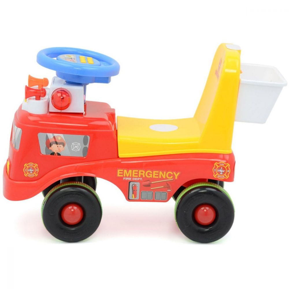 Masinuta Ride-On de pompieri cu spatar Jr. Kids