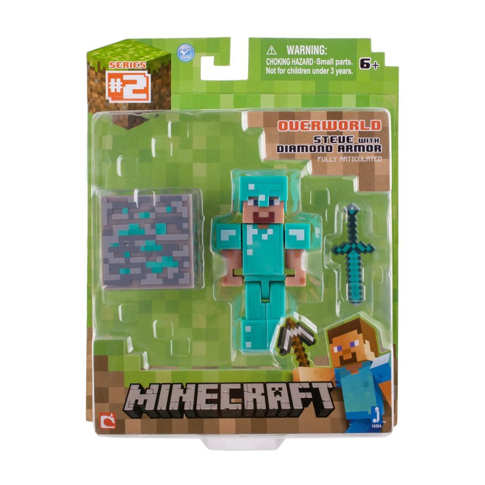 Figurina articulata Minecraft Diamond Steve, Seria 2