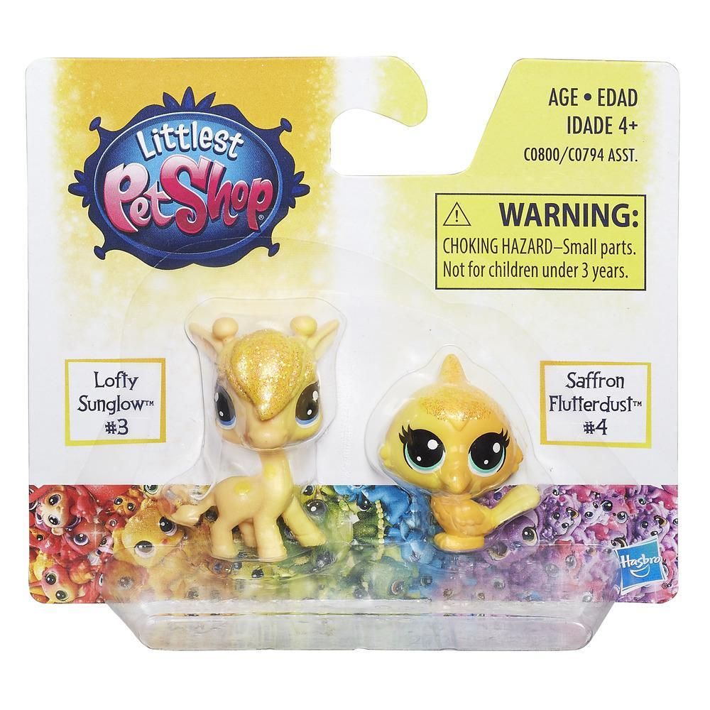 Mini Figurine Littlest Pet Shop Rainbow - Girafa si pasare ciripitoare
