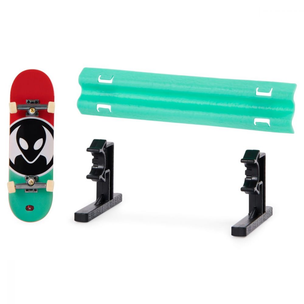 Mini placa skateboard, Tech Deck Alien, cu obstacol inclus 20125335