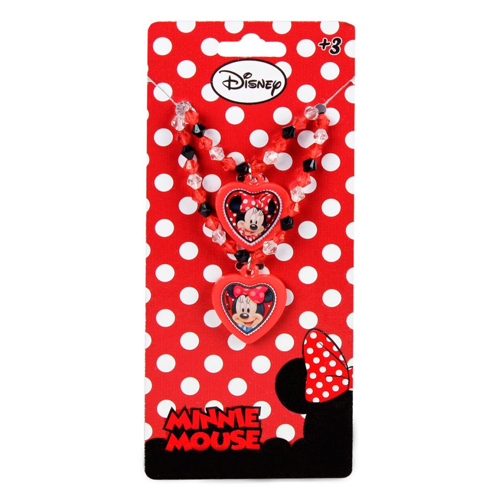 Minnie Mouse - Set bijuterii lantisor + bratara, rosu