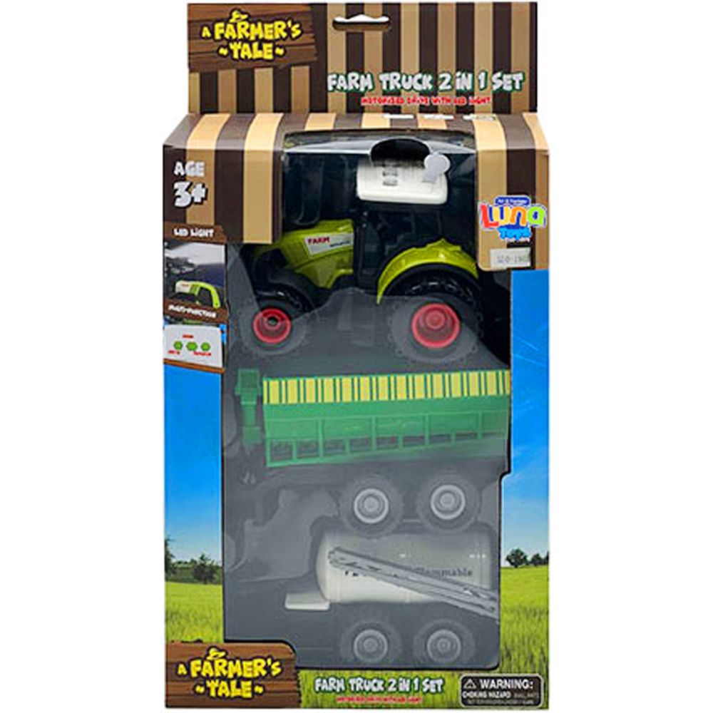 Tractor cu sunete si lumini, Luna Toys, Farm Truck 2 in 1