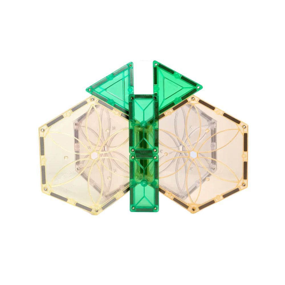 Set magnetic de constructie transparente, Magblox, Hexagon, 6 piese