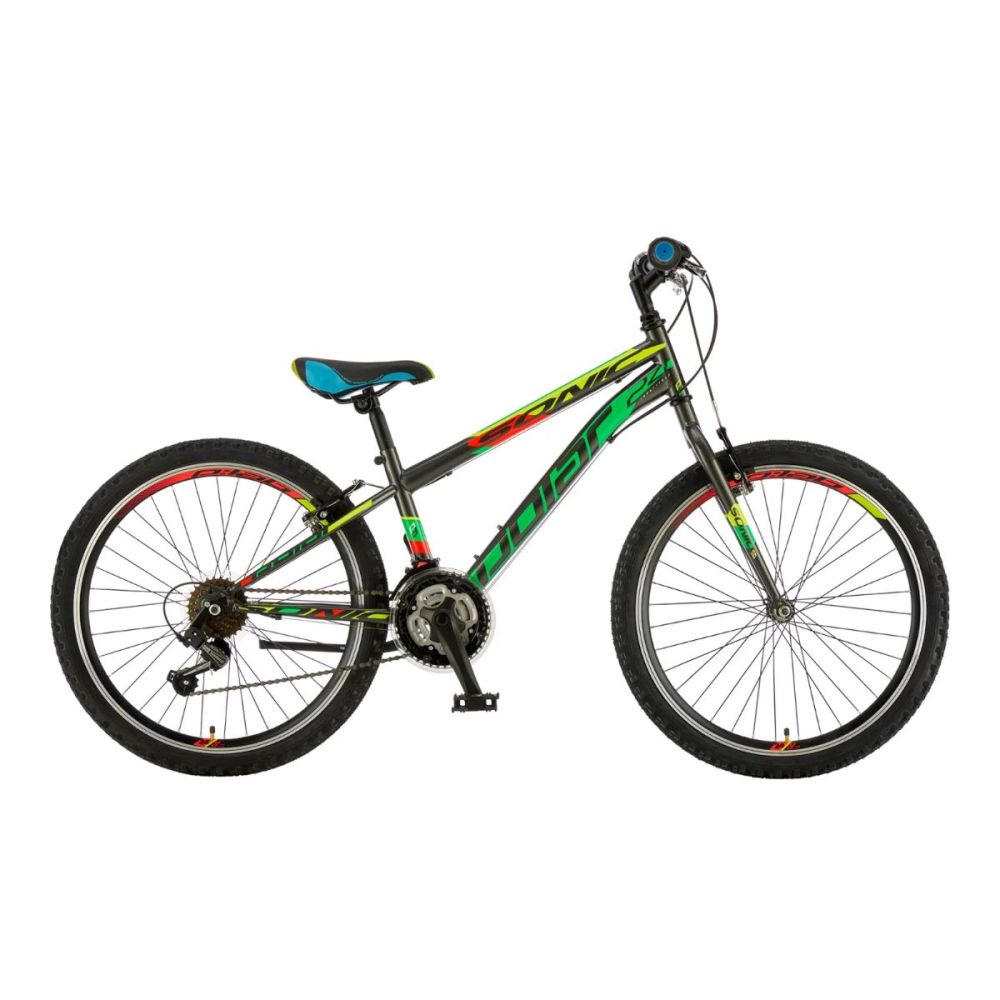Bicicleta Polar, Sonic, 24 inch, Gri Verde Rosu