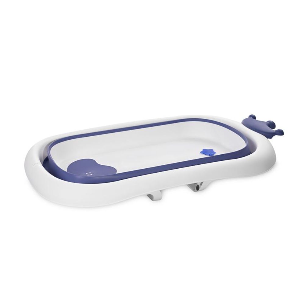 Cadita pliabila pentru bebelusi cu dop de scurgere, Lorelli Royal, 83 cm, Blue