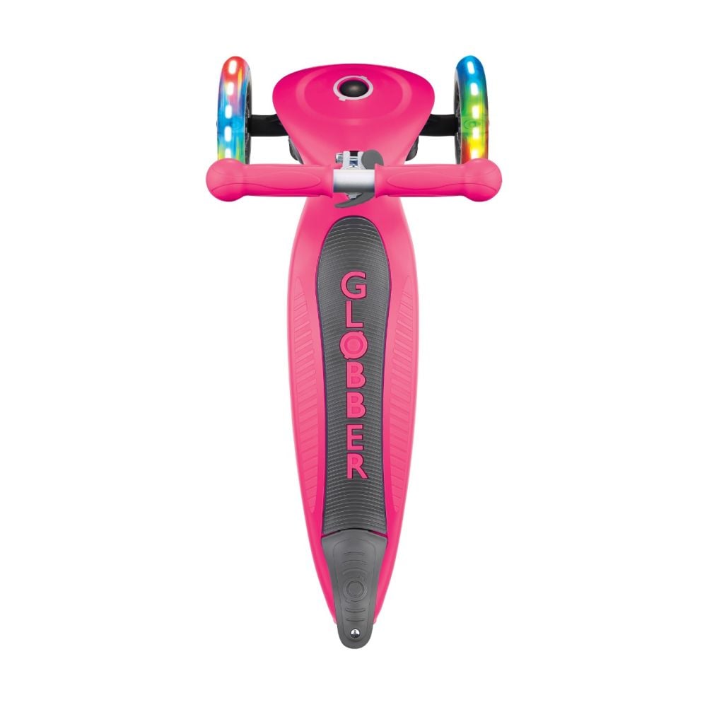 Trotineta pliabila cu 3 roti luminoase, Globber, Junior, Roz