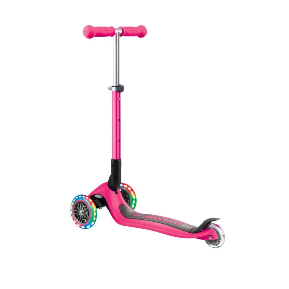 Trotineta pliabila cu 3 roti luminoase, Globber, Junior, Roz