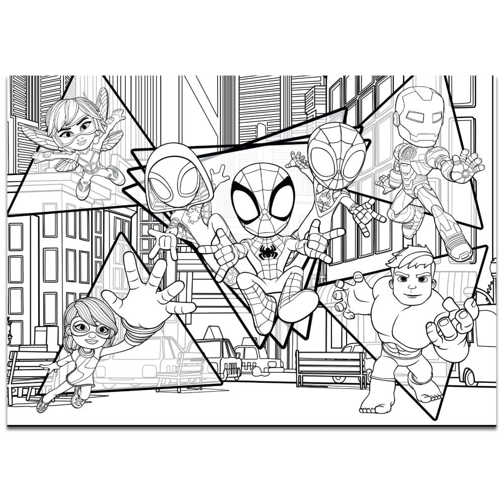 Puzzle de podea 2 in 1 Lisciani Marvel Spidey si prietenii lui uimitori, Maxi, 4 x 48 piese