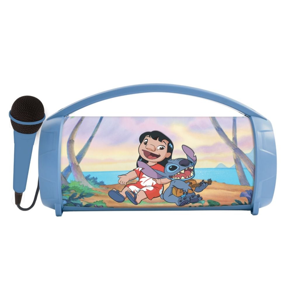 Boxa portabila cu microfon si efecte de lumini, Lexibook, Disney Stitch