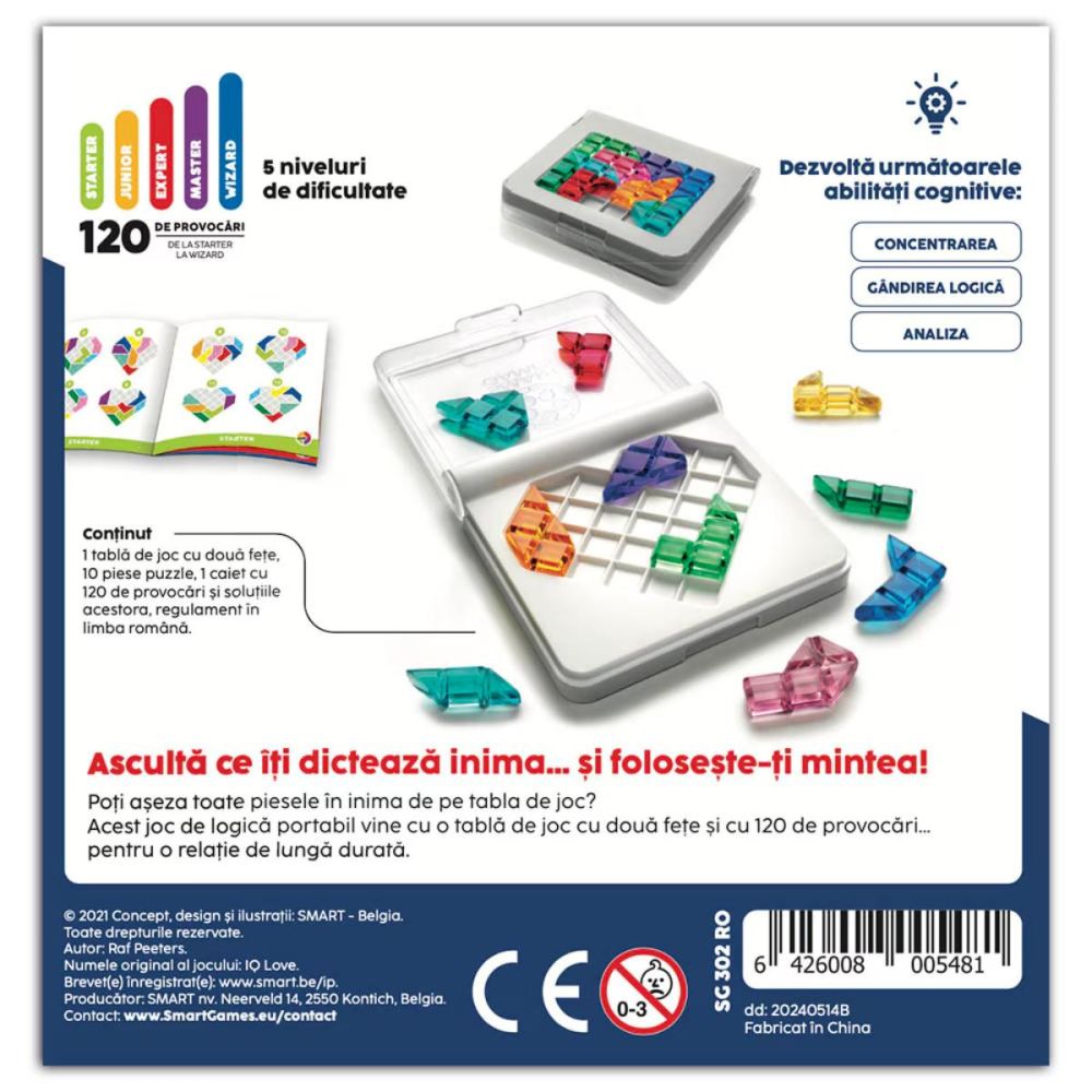 Joc de logica cu 120 de provocari, Smart Games, IQ Love