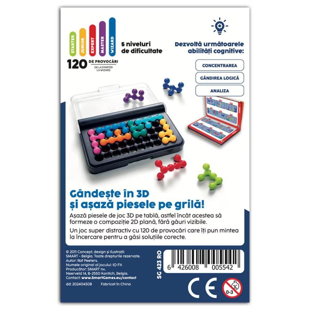 Joc de logica cu 120 de provoxari, Smart Games, IQ Fit