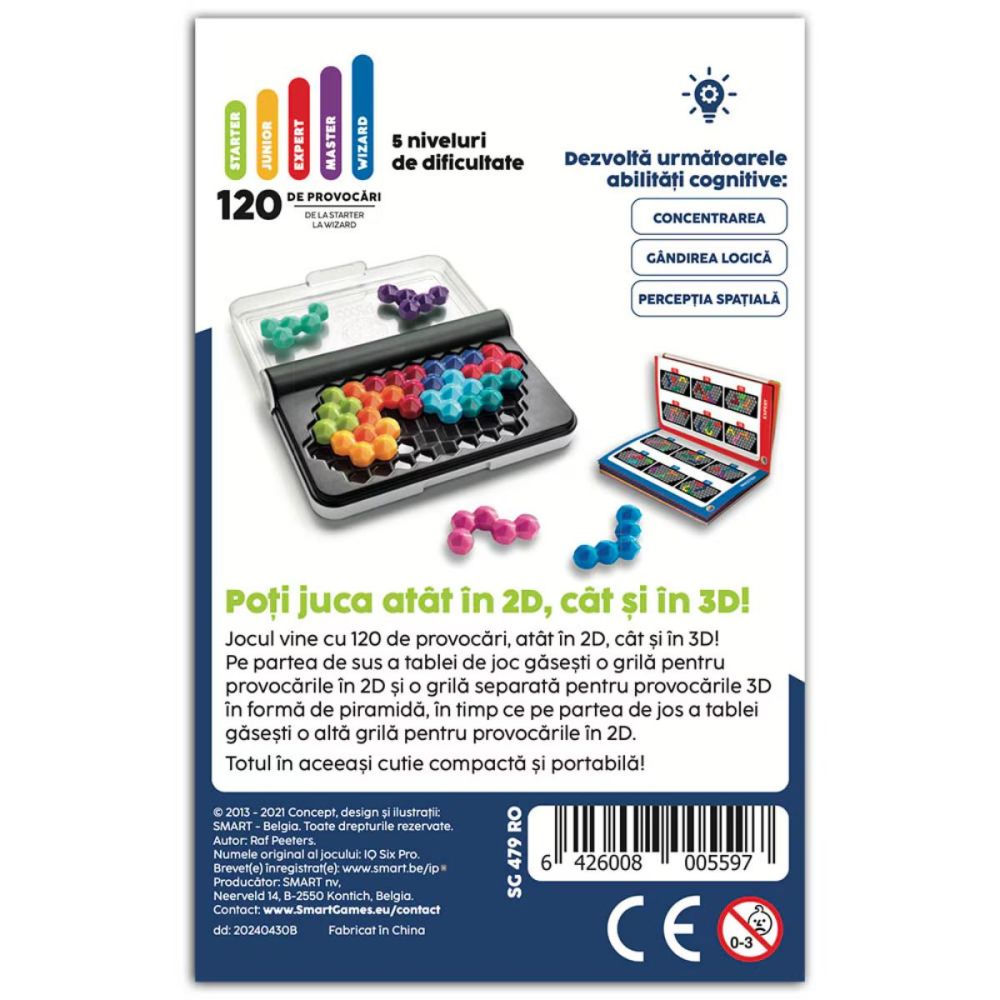 Joc de logica cu 120 de provocari, Smart Games, IQ Six Pro