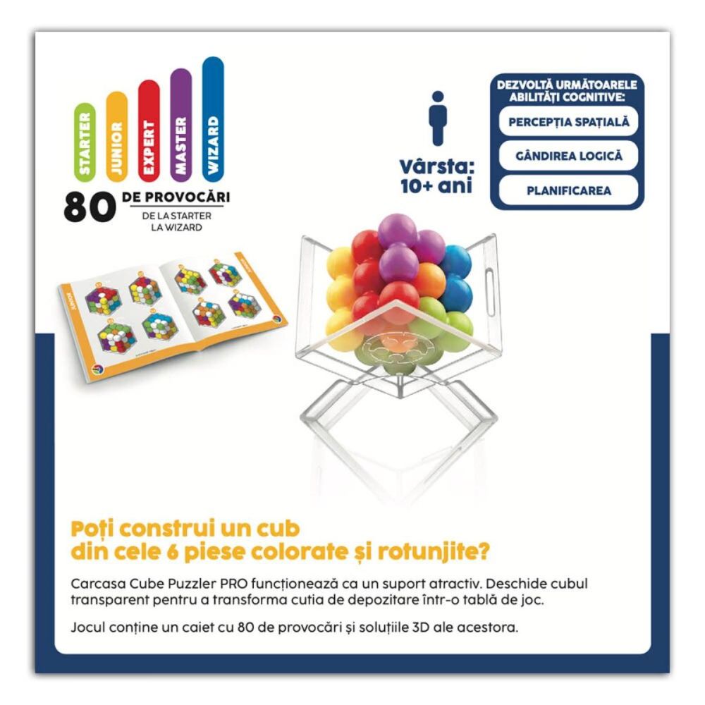 Joc de logica cu 80 de provocari, Smart Games, Cube Puzzler Pro