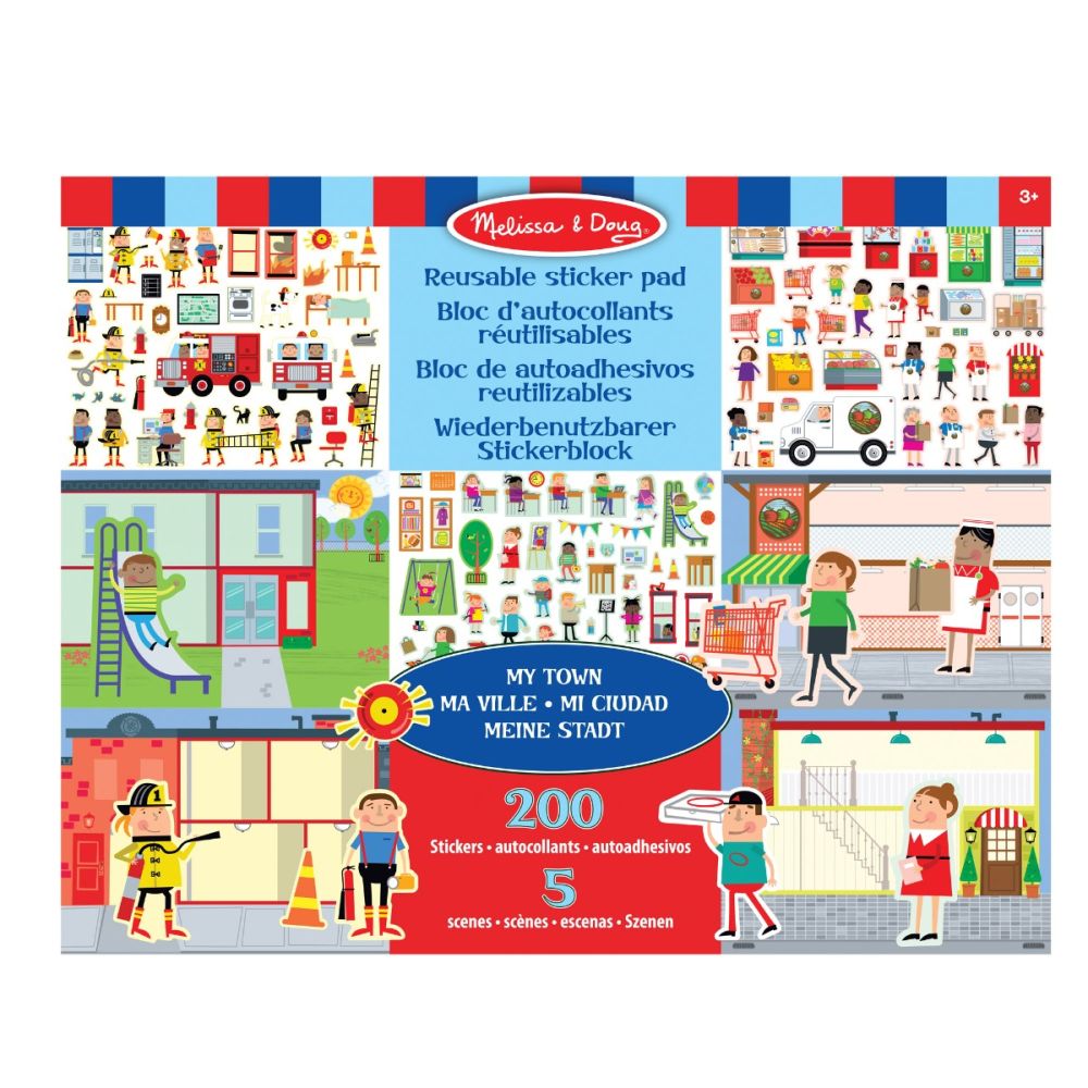 Set autocolante reutilizabile, Melissa & Doug, My town