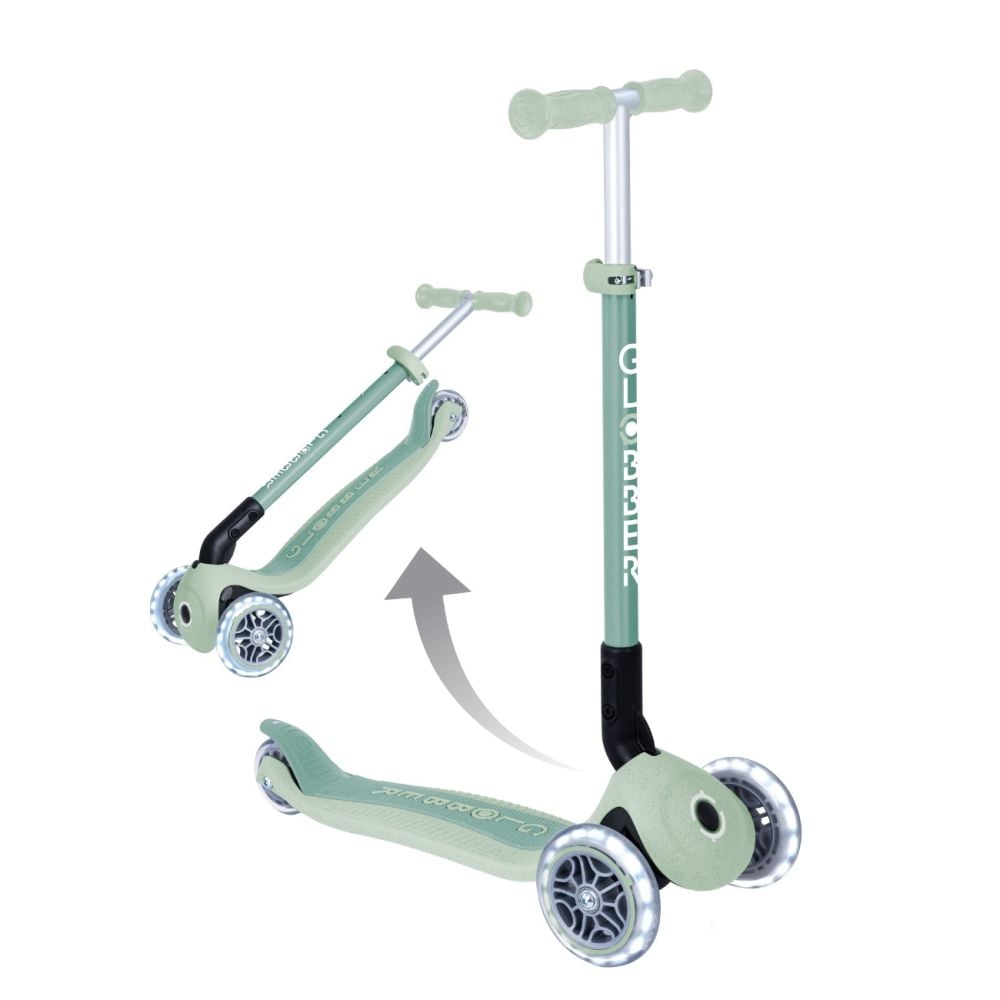 Trotineta pliabila cu 3 roti luminoase, Globber, Primo, Verde