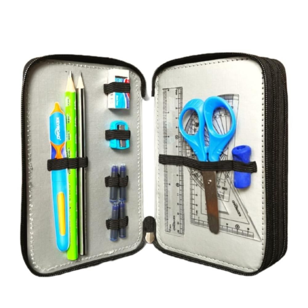 Penar echipat cu 3 compartimente, Keyroad, Albastru, 52 piese