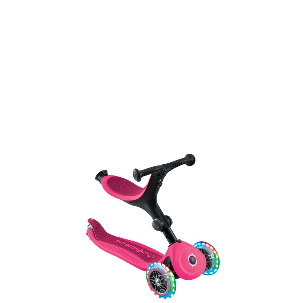 Trotineta 3 in 1 cu scaun si roti luminoase, Globber, Go Up Active, Roz