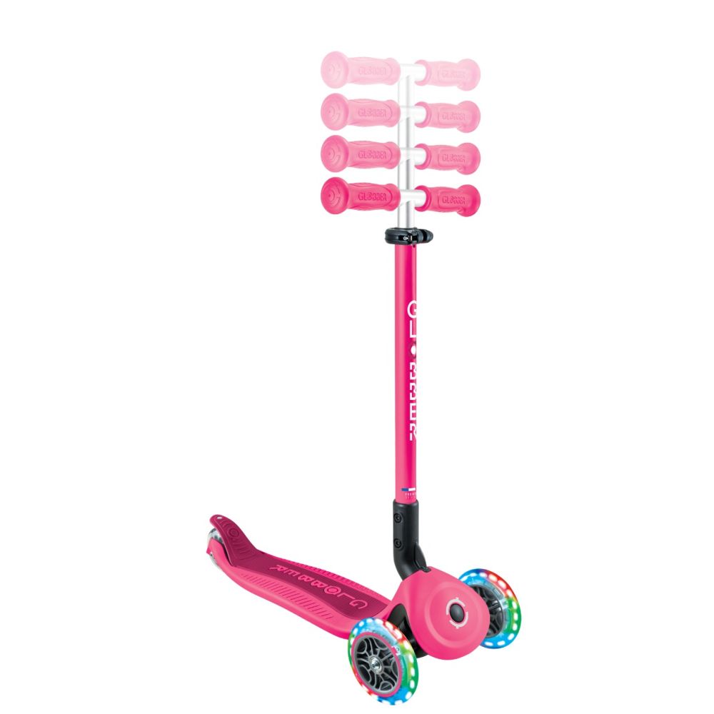 Trotineta 3 in 1 cu scaun si roti luminoase, Globber, Go Up Active, Roz