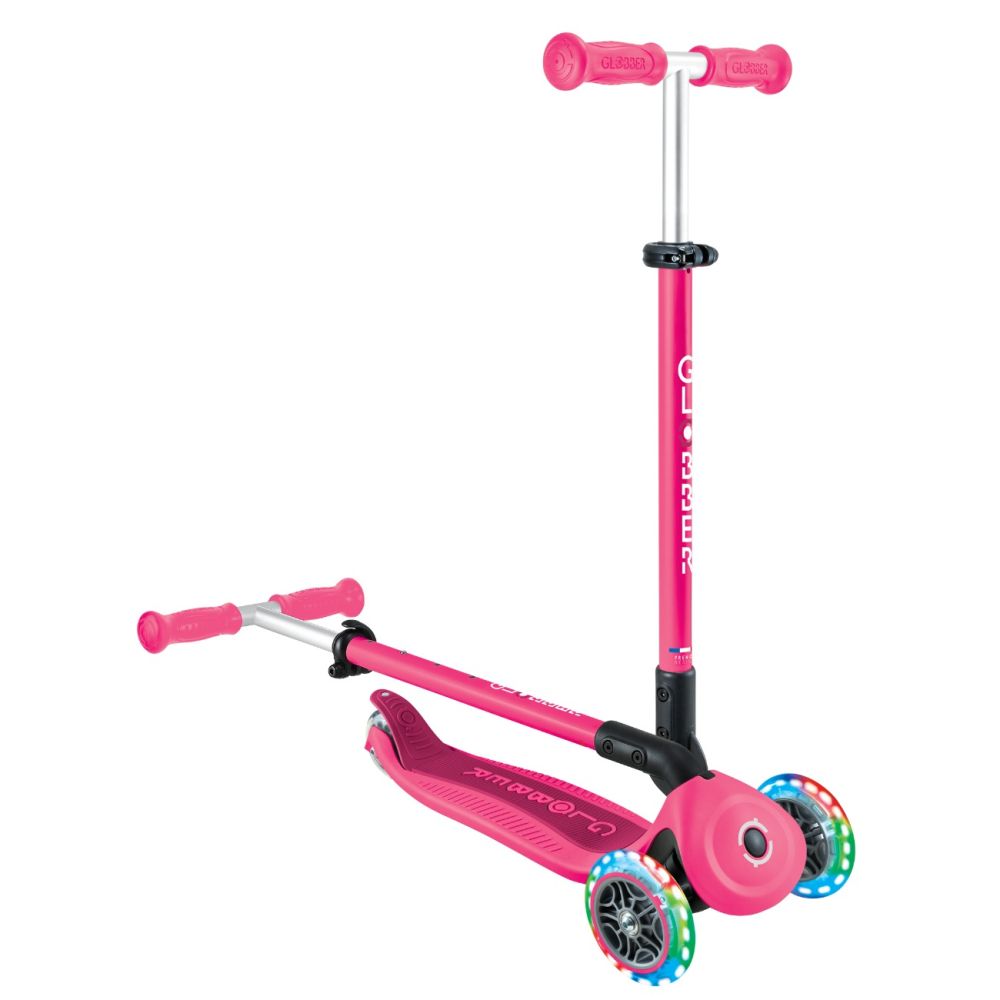 Trotineta 3 in 1 cu scaun si roti luminoase, Globber, Go Up Active, Roz