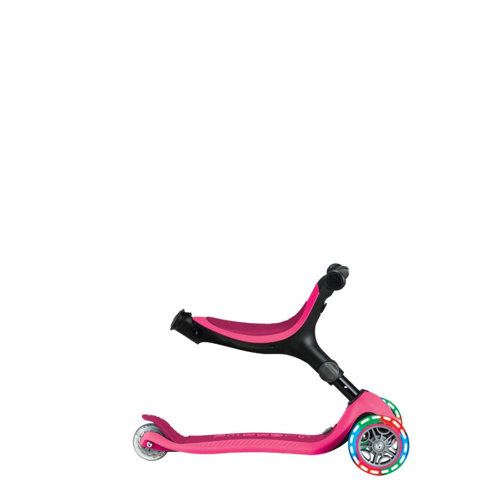 Trotineta 3 in 1 cu scaun si roti luminoase, Globber, Go Up Active, Roz