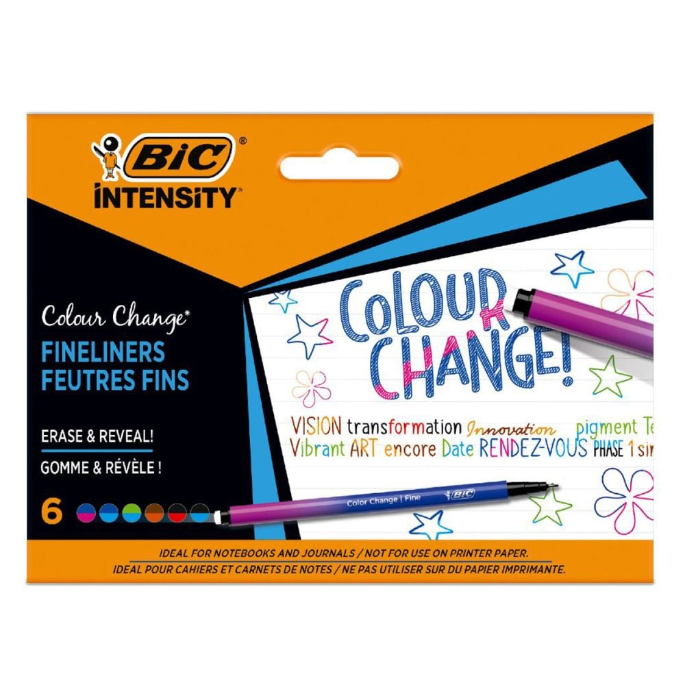 Set 6 fineliner, Bic Intensity Color Change