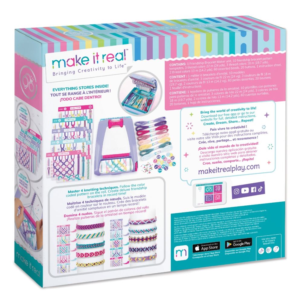 Set de creat 20 de bratari, Make It Real, Friendship Bracelet Maker, 100 piese
