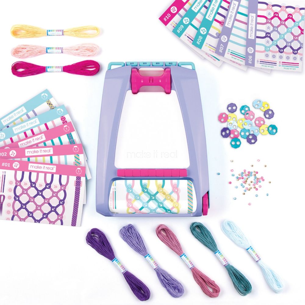 Set de creat 20 de bratari, Make It Real, Friendship Bracelet Maker, 100 piese