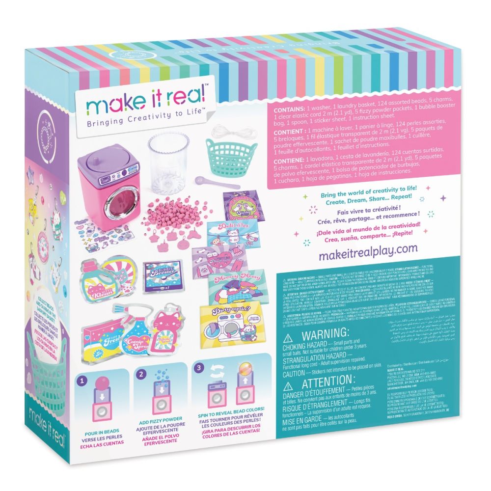 Set de creat bratari, Make It Real, Purr-fect Wash Bead, 141 piese