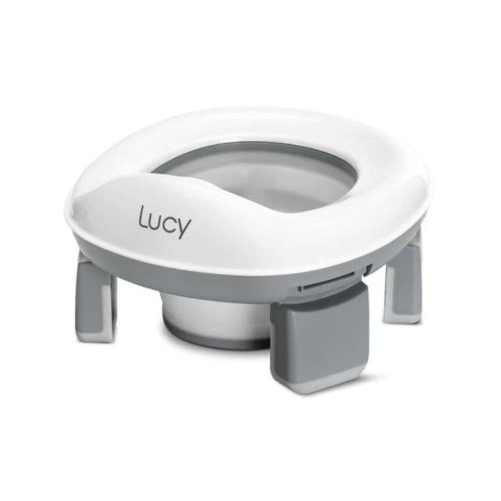 Olita pliabila de voiaj 2 in 1, Lorelli Lucy, cu functie reductor WC, geanta de transport si 20 saci de unica folosinta, Grey