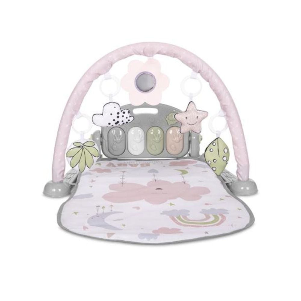 Saltea de activitati pentru bebelusi, Lorelli My First Piano, pianul poate fi folosit si independent, 73 x 60 cm, Pink