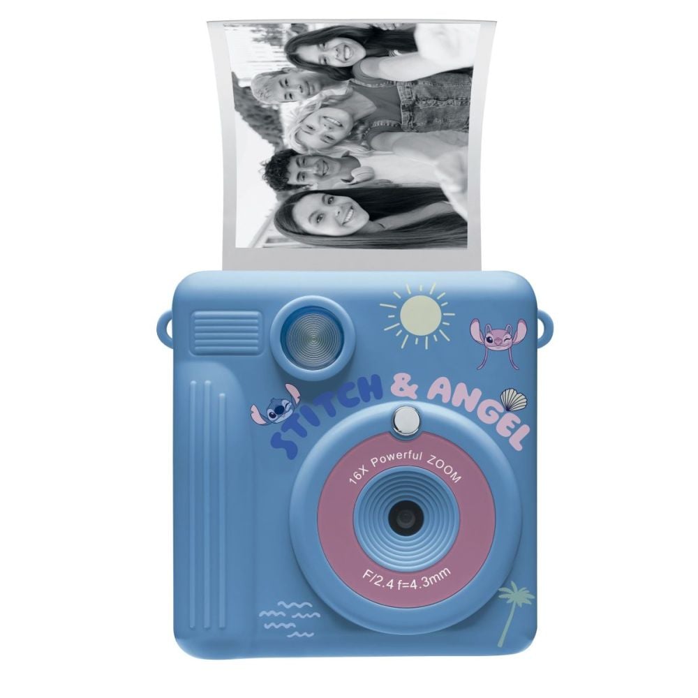 Camera foto instant cu husa din silicon, Lexibook, Starcam, Disney Stitch