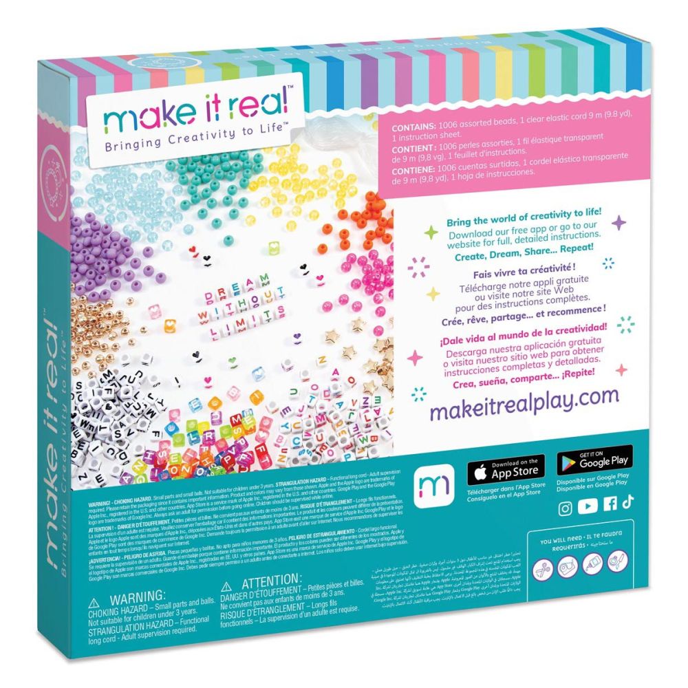 Set de creare bratari, Make It Real, Say Yes Alphabet Bead Bracelet, 1008 piese
