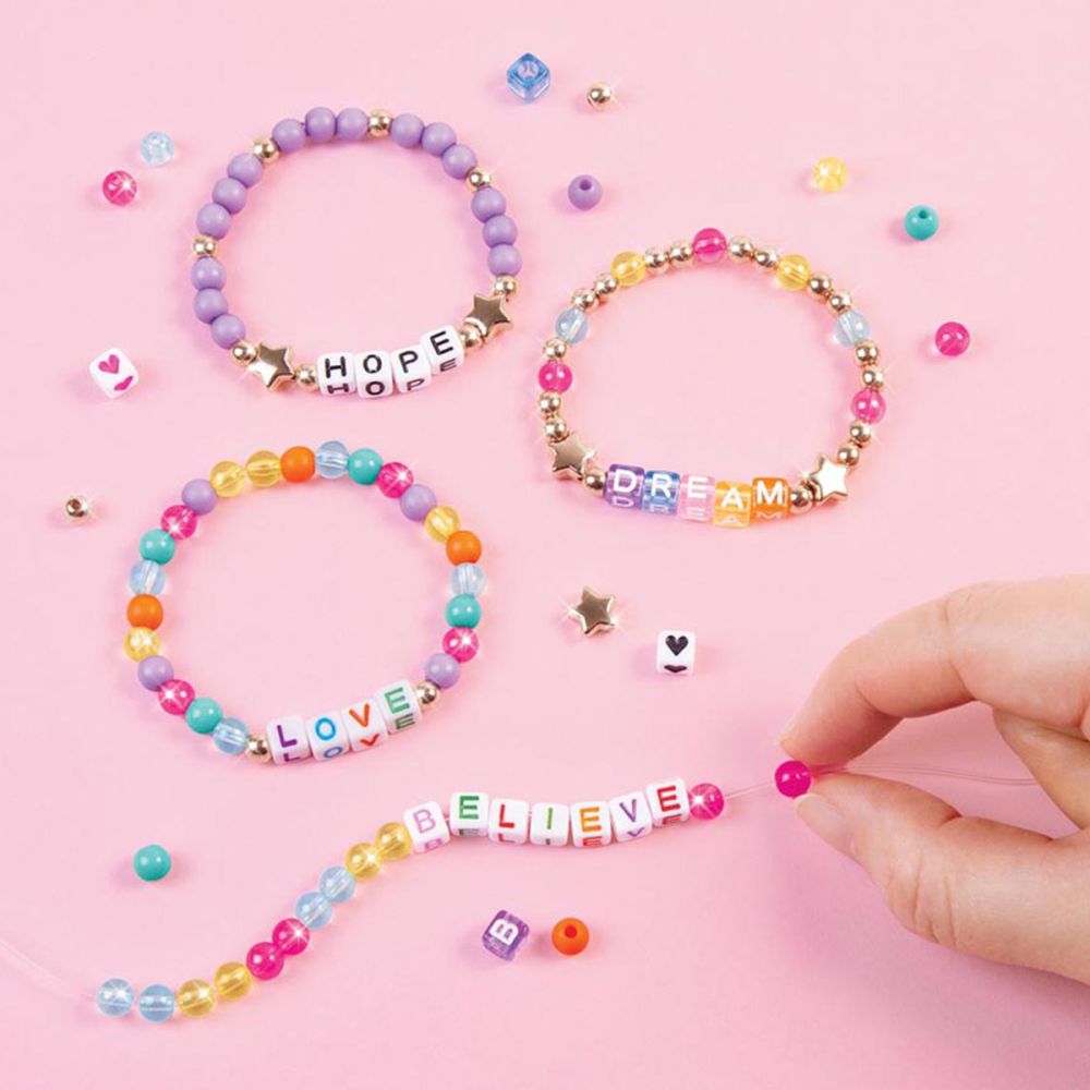 Set de creare bratari, Make It Real, Say Yes Alphabet Bead Bracelet, 1008 piese
