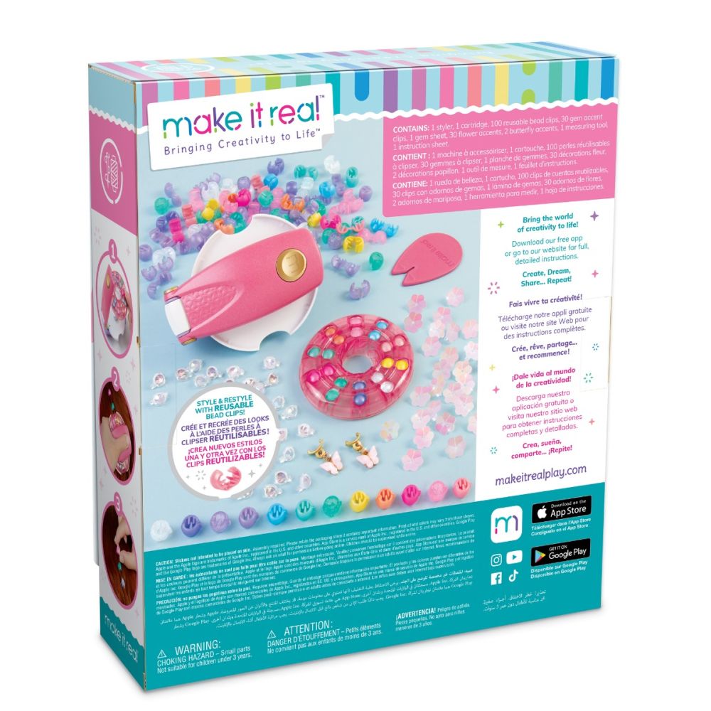 Set aplicator si accesorii pentru par, Make It Real, Snap N Glam, Hair Styling, 167 piese