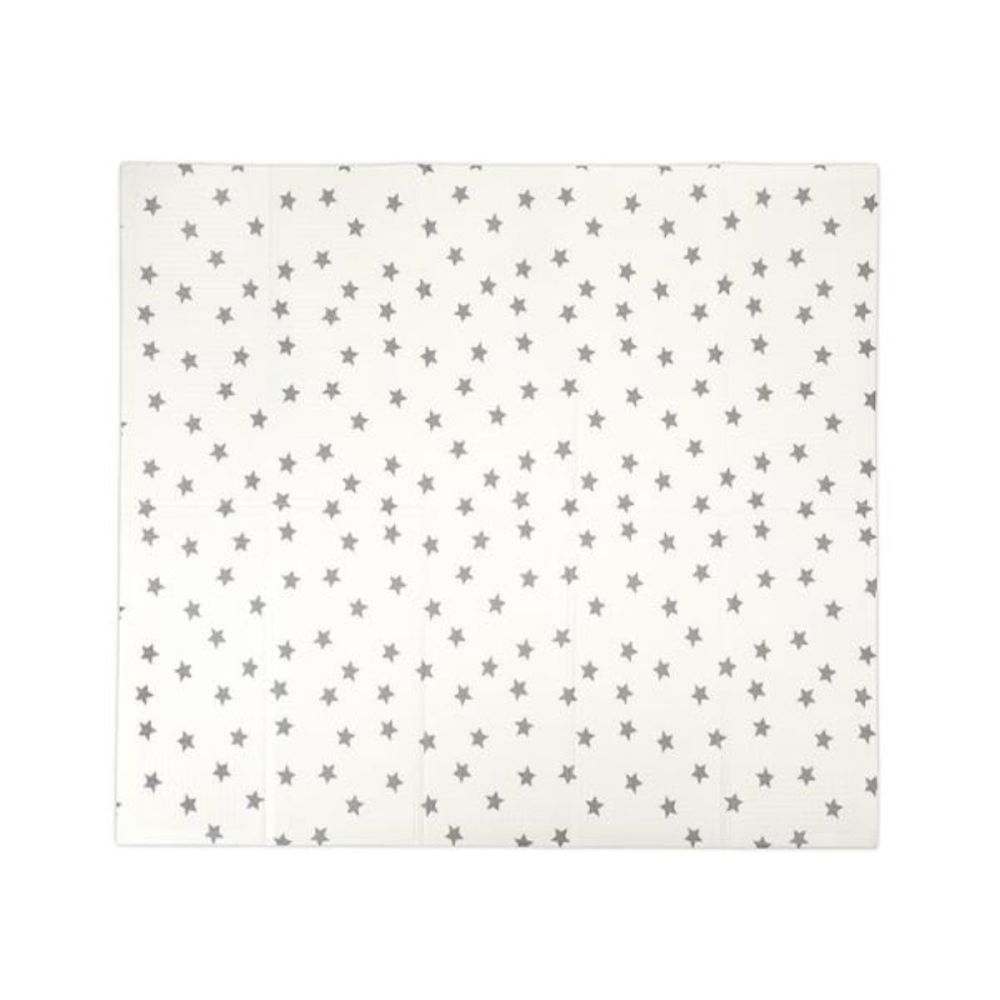 Covoras de joaca termic, Lorelli, din spuma XPE, design cu doua fete, pliabil, impermeabil, 180 x 200 cm, Funny City and Stars