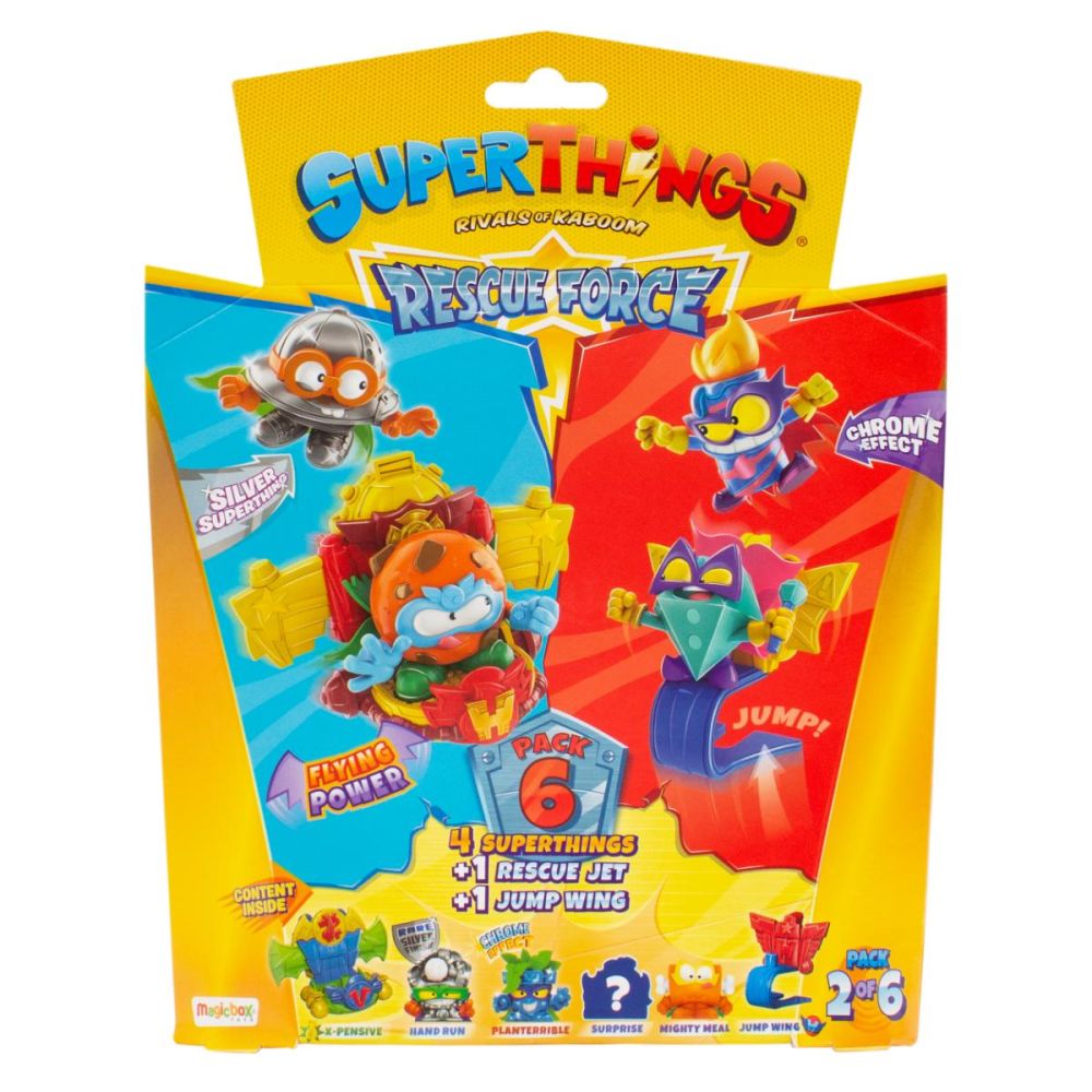 Set 4 figurine si 2 vehicule, SuperThings, Rescue Force