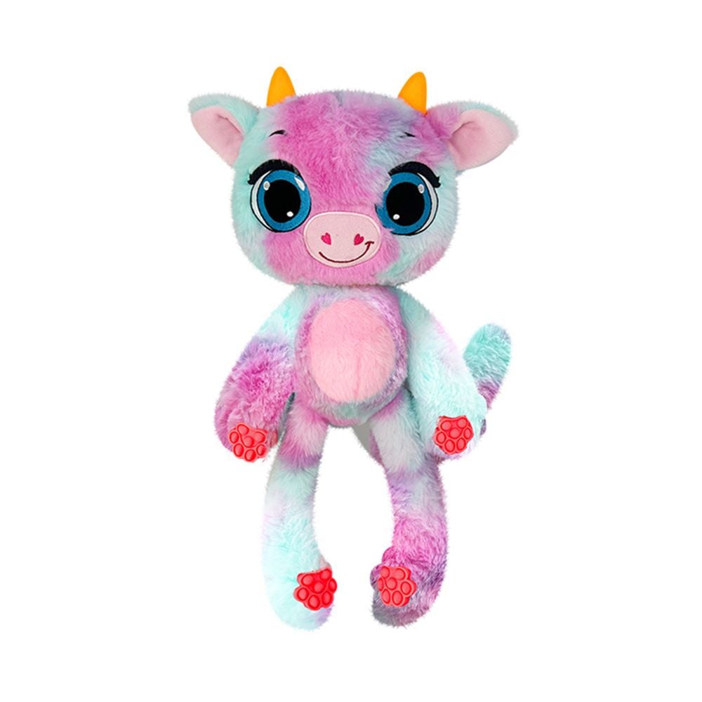 Jucarie mini de plus parfumata, Bubble Pops, S1, Cherry Moo Cow, 23 cm