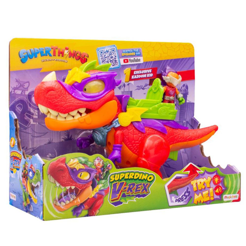 Figurina Superdino V-Rex, Superthings, si figurine Kazoom