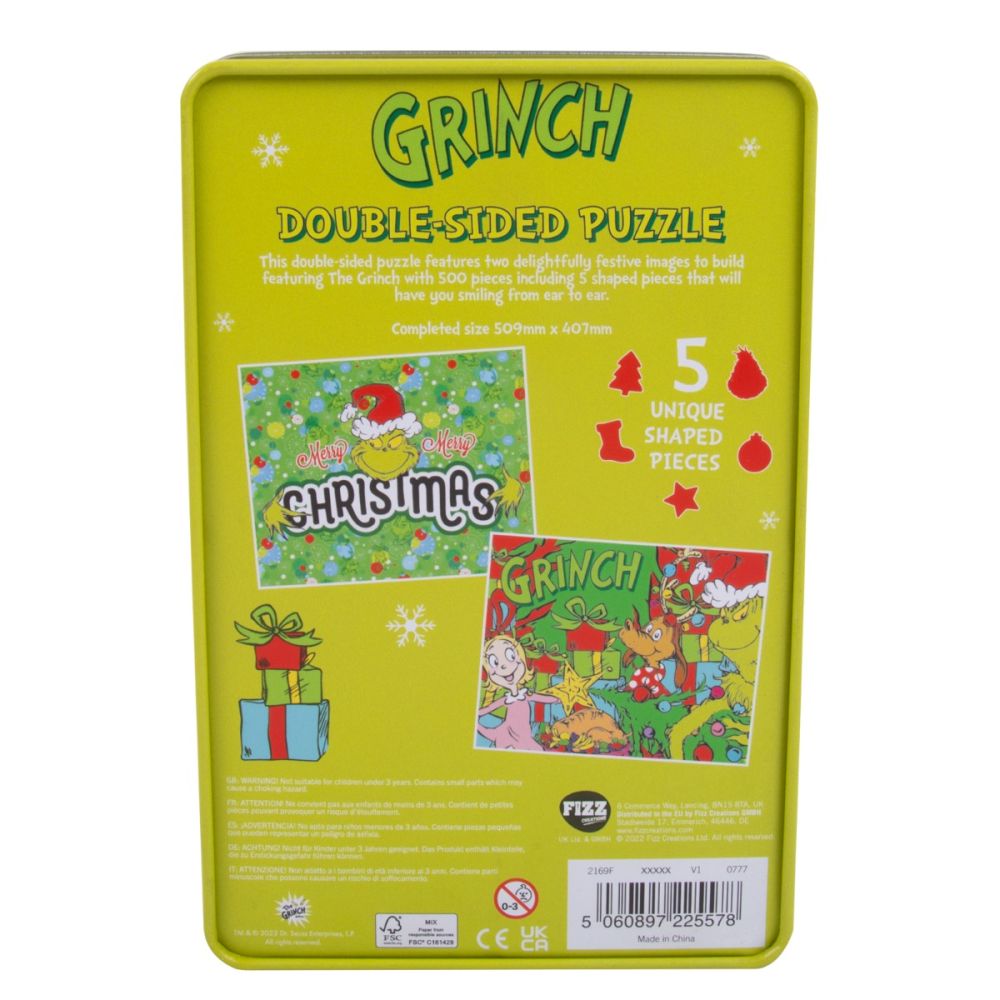 Puzzle cu 2 fete, Grinch, 500 piese