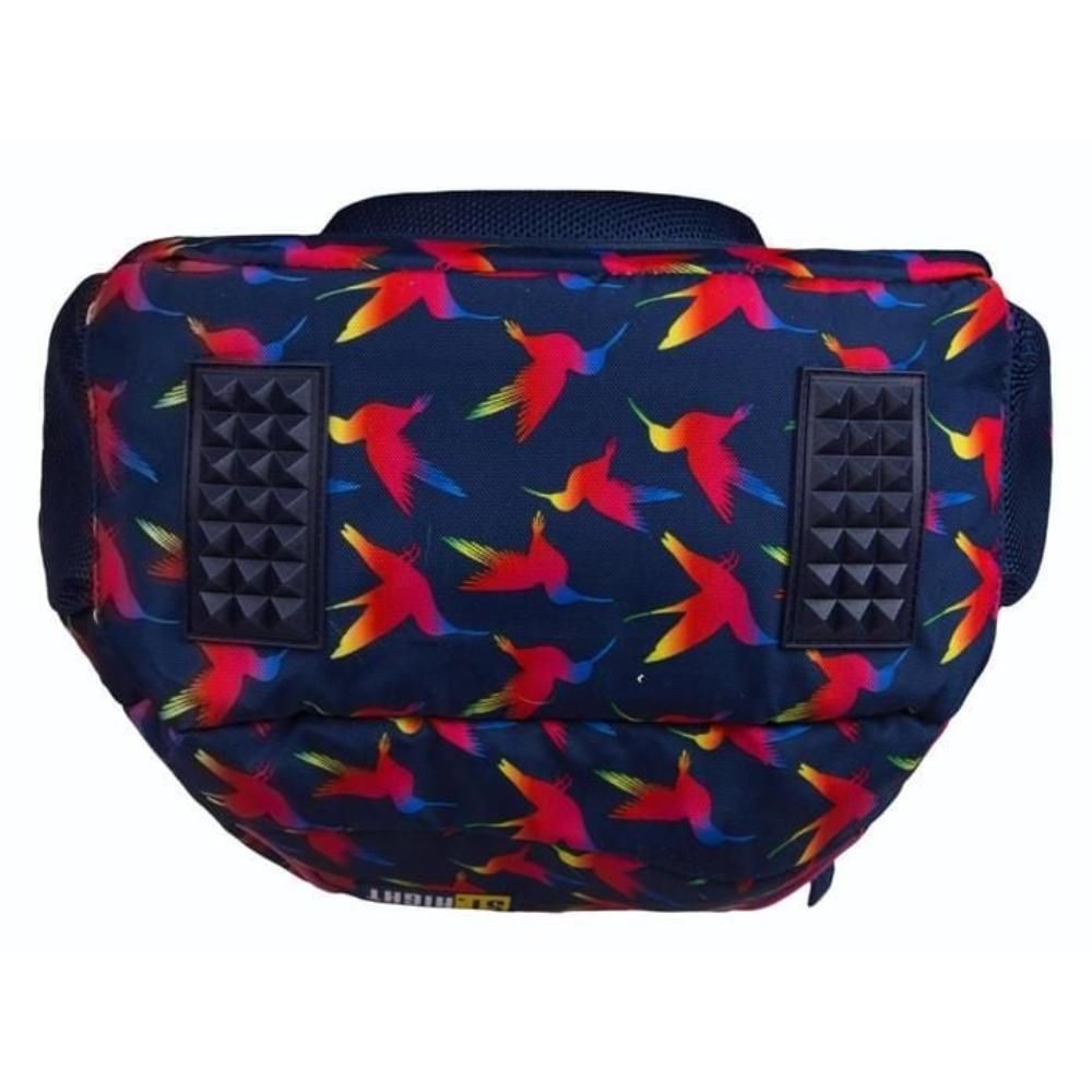 Ghiozdan cu 3 compartimente, St Majewski, St Right, Rainbow Birds, Negru-Rosu