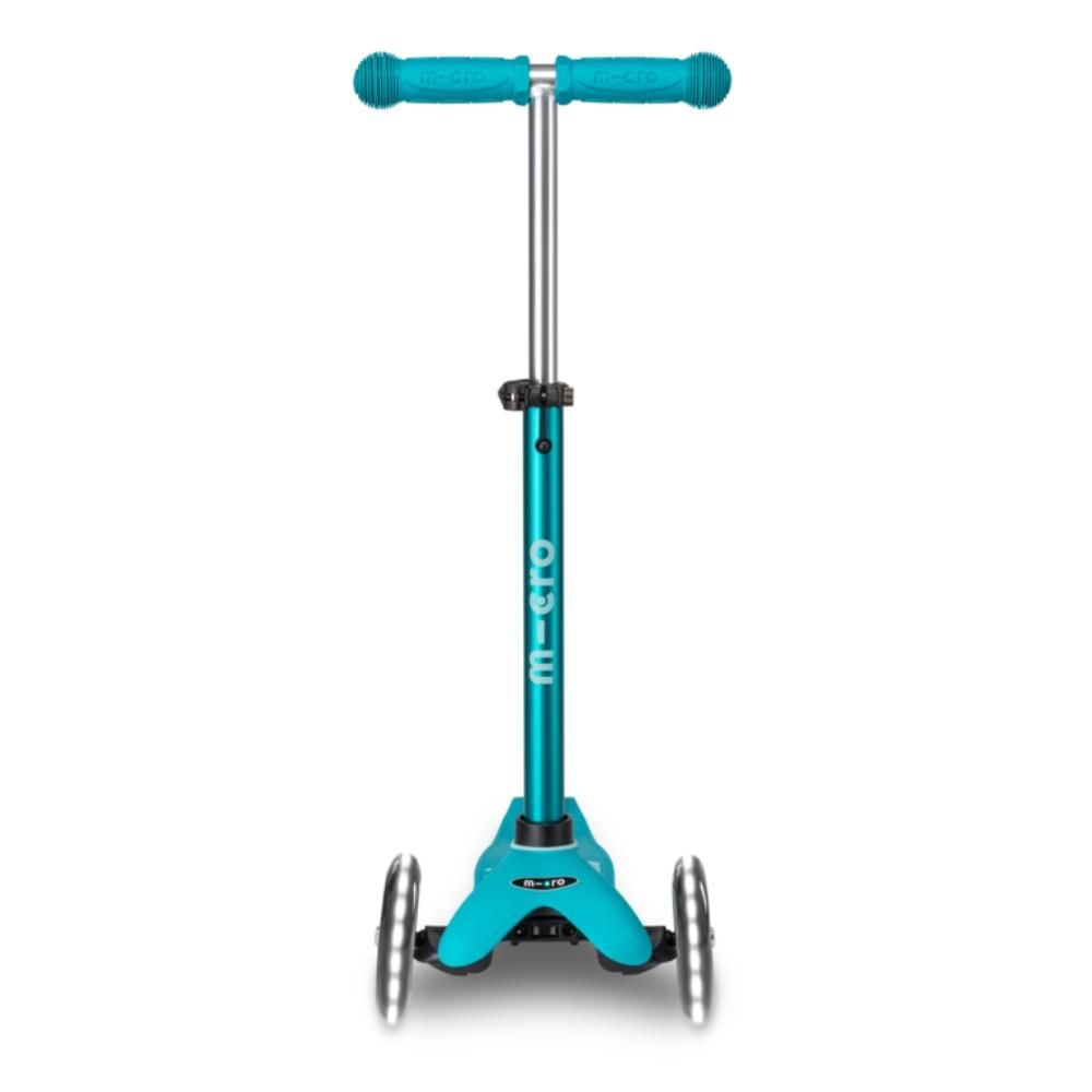 Trotineta cu 3 roti si lumini LED, Micro, Mini Deluxe, Albastru
