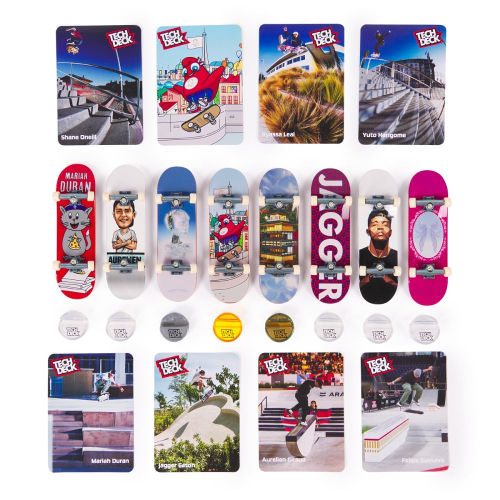Set 8 mini skateboarduri, Tech Deck, Competition Legends, 20147679
