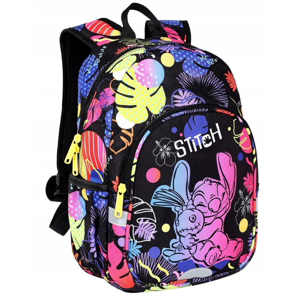 Ghiozdan cu 2 compartimente, Coolpack, Disney Stitch si Toby, Negru