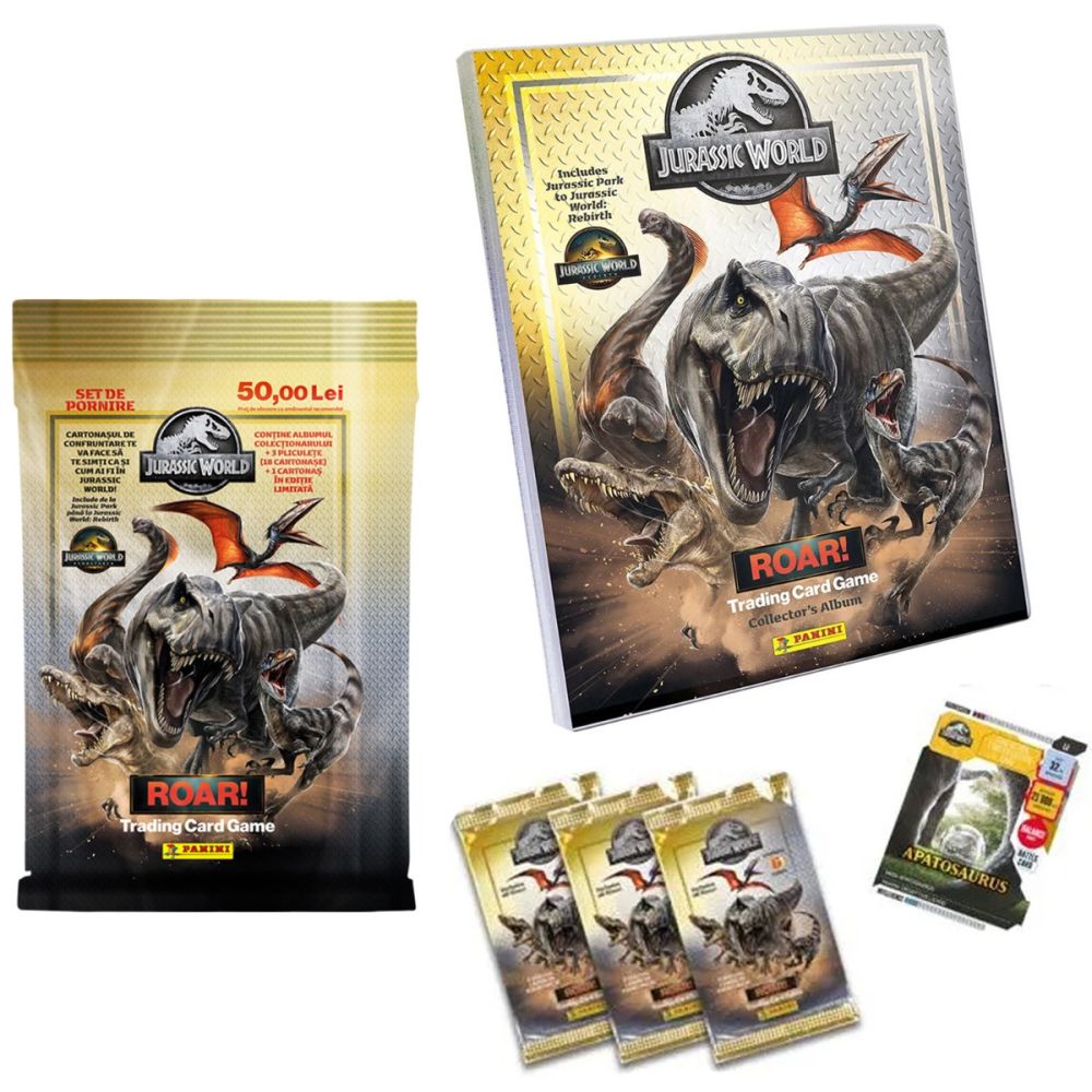 Set album cu 3 pachete si 1 card editie limitata, Panini, Jurassic