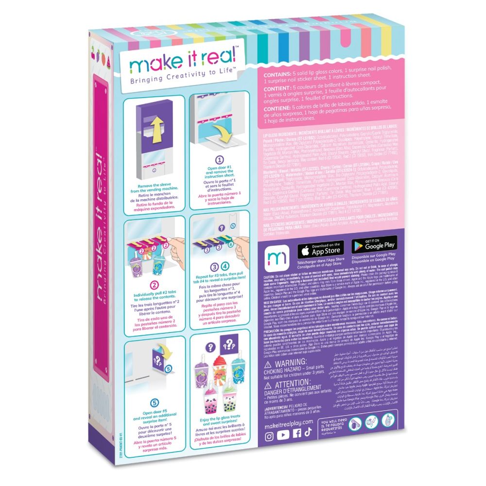 Set cosmetice cu aroma fructata, Make It Real, Beauty Cosmetics Vending Machine, 8 piese