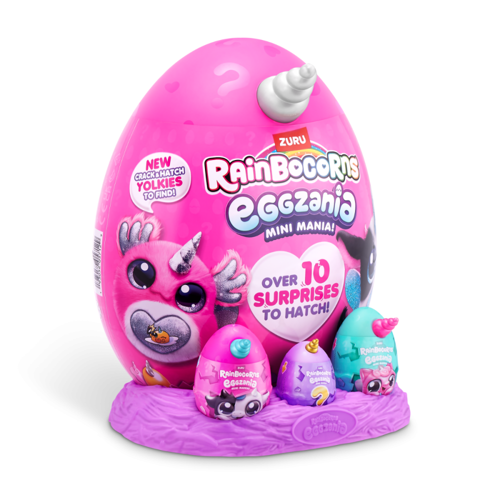 Jucarie de plus surpriza, Rainbocorns, Eggzania Mini Mania