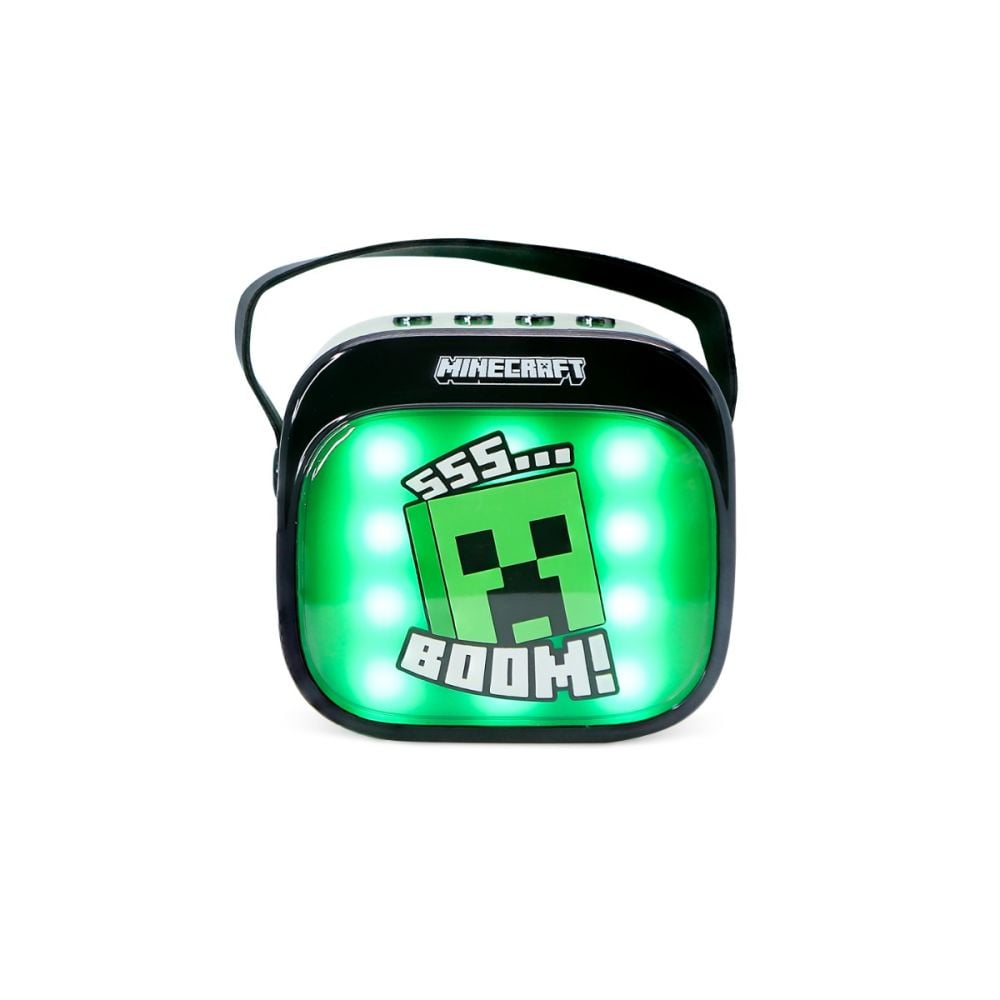 Set karaoke cu boxa si microfon wireless si lumini LED, OTL, Minecraft PopSing