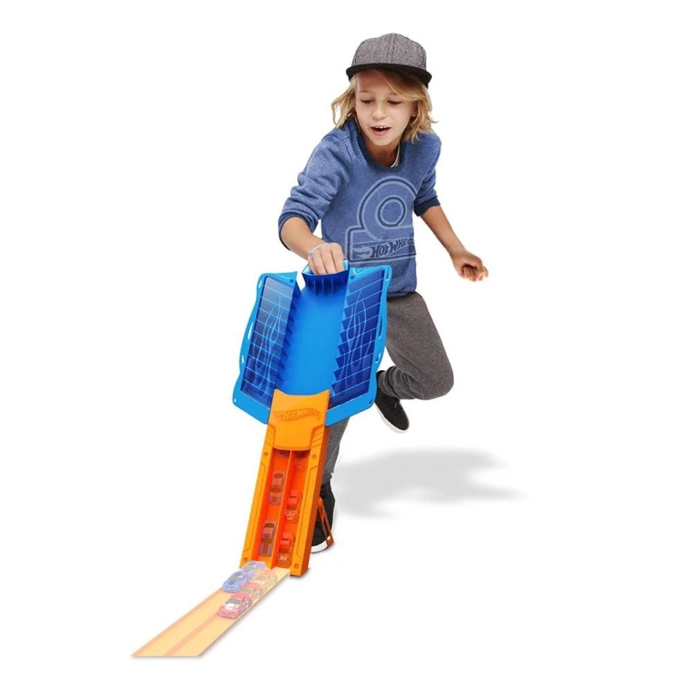 Cutie 2 in 1 Drag Racing pentru 20 masinute, Hot Wheels