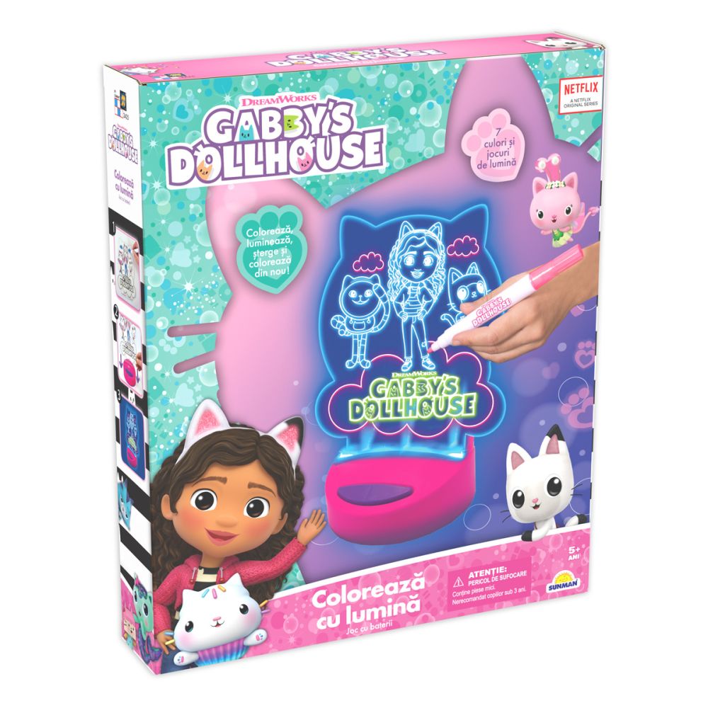 Coloreaza cu lumina, Gabbys Dollhouse, Paint N Lite